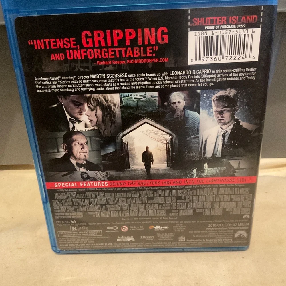 Blu Ray Disc - Shutter Island. V64